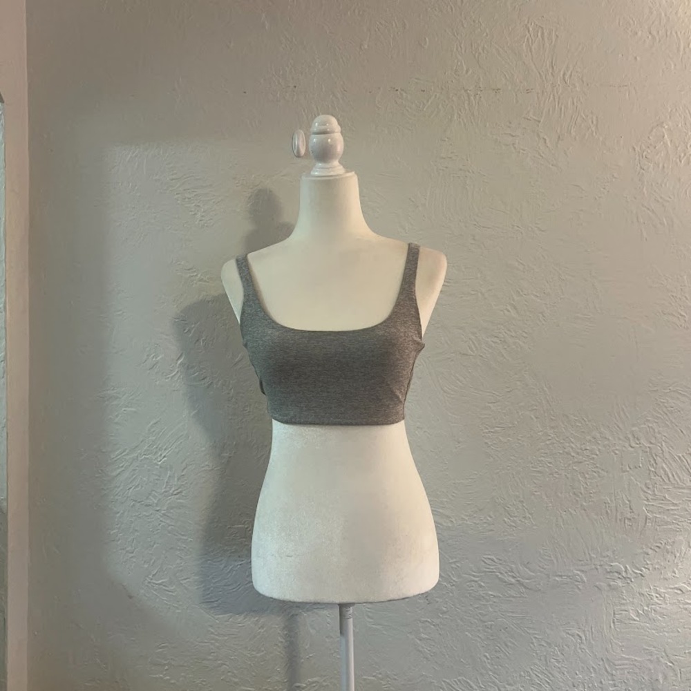 Outdoor Voices Dove Gray Double Time Bra Women's Sz M Scoop Sculpting